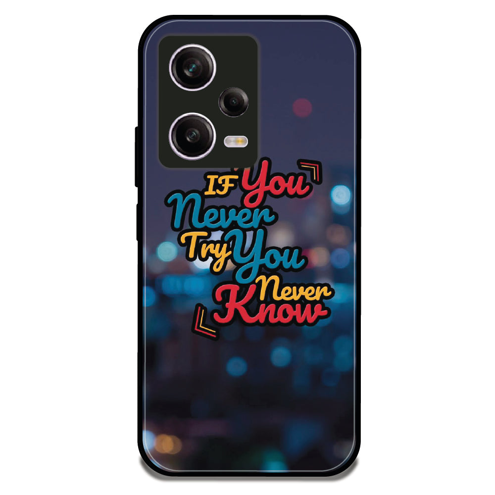 Never Try Never Know - Glossy Metal Silicone Case For Redmi Models