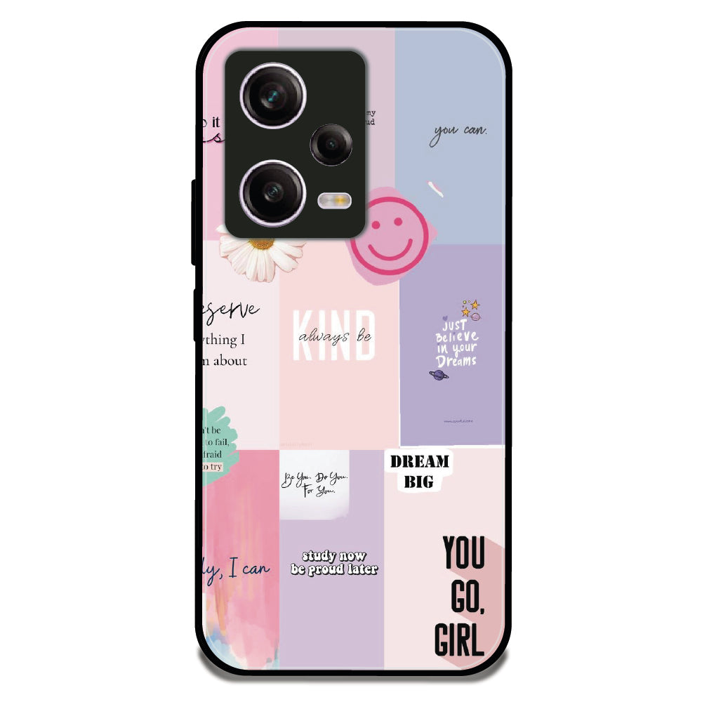 Pastel Motivation Grid - Glossy Metal Silicone Case For Redmi Models