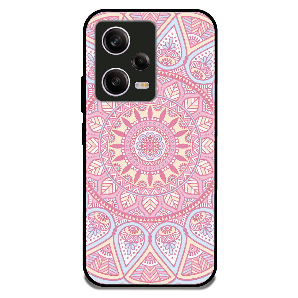 Pastel Pink Mandala - Glossy Metal Silicone Case For Redmi Models