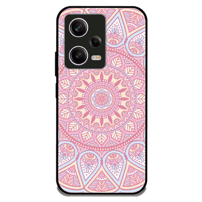 Pastel Pink Mandala - Glossy Metal Silicone Case For Redmi Models
