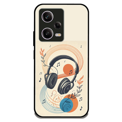 Retro Headphones - Glossy Metal Silicone Case For Redmi Models