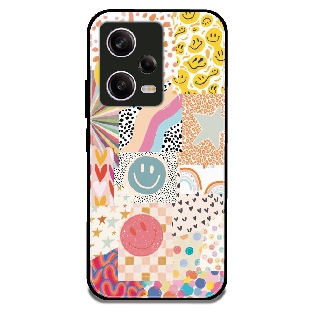 Retro Sticker Collage - Glossy Metal Silicone Case For Redmi Models
