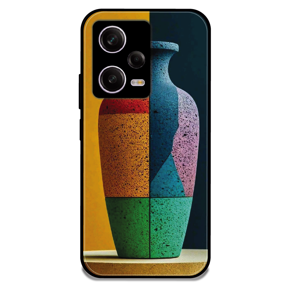 Split Color Vase - Glossy Metal Silicone Case For Redmi Models