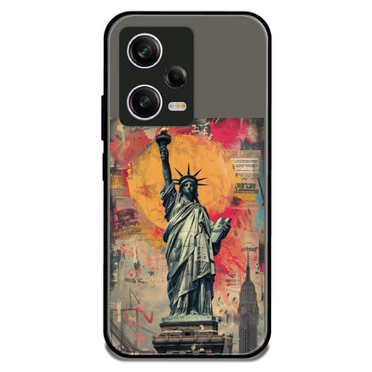 Statue of Liberty - Glossy Metal Silicone Case For Redmi Models
