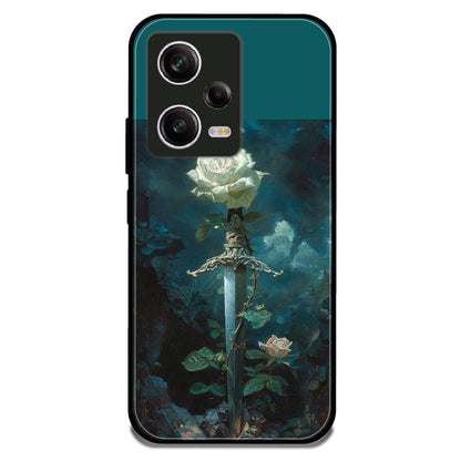 Sword Rose Fantasy - Glossy Metal Silicone Case For Redmi Models