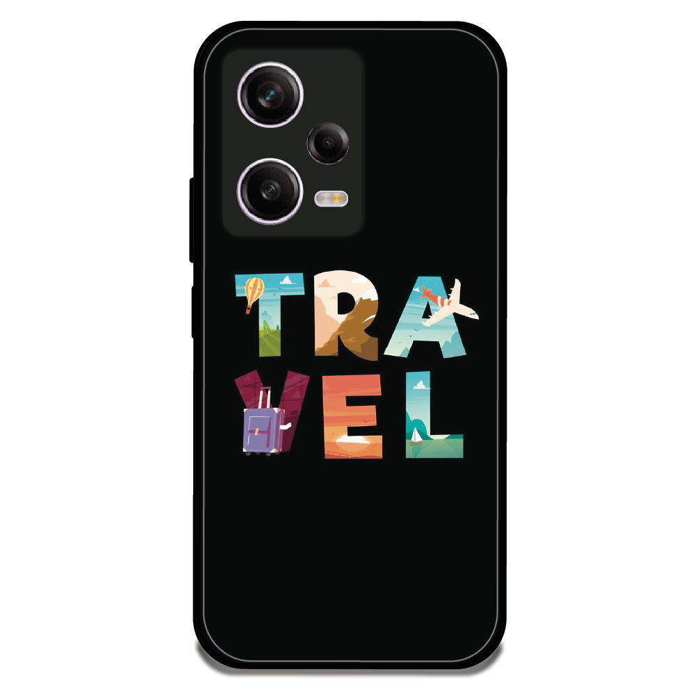 Travel Word Art - Glossy Metal Silicone Case For Redmi Models