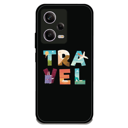 Travel Word Art - Glossy Metal Silicone Case For Redmi Models