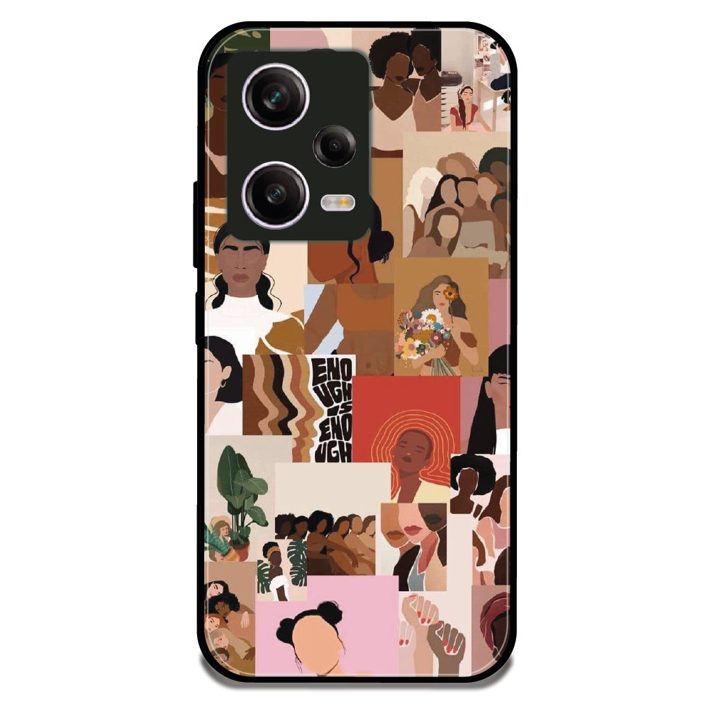 Women Empowerment Collage - Glossy Metal Silicone Case For Redmi