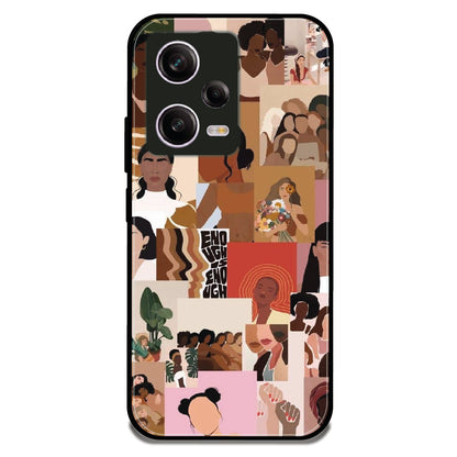 Women Empowerment Collage - Glossy Metal Silicone Case For Redmi