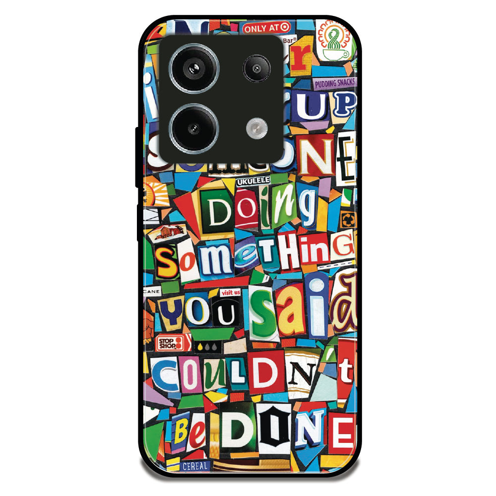 Alphabetical Collage - Glossy Metal Silicone Case For Redmi Models