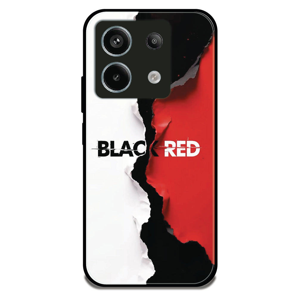 Black and Red - Glossy Metal Silicone Case For Redmi Models