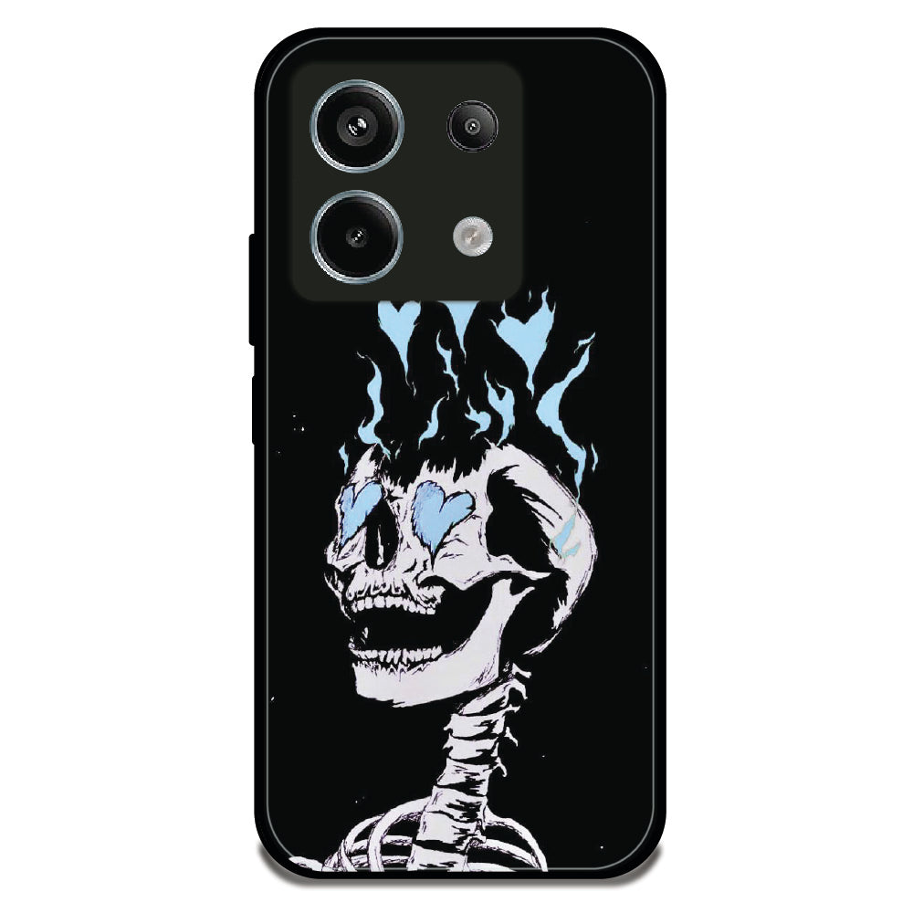 Blue Flame Skeleton - Glossy Metal Silicone Case For Redmi Models