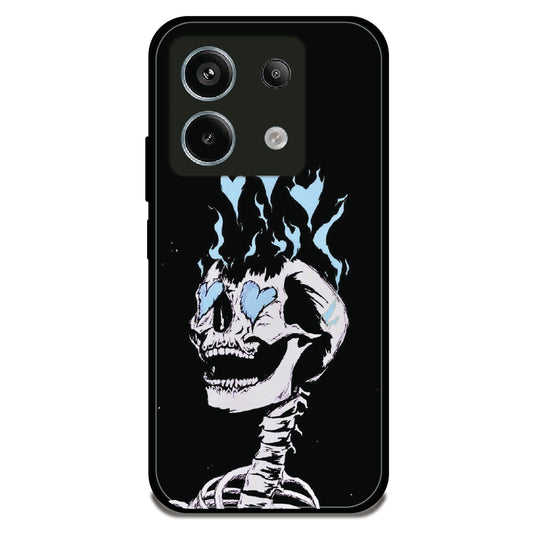 Blue Flame Skeleton - Glossy Metal Silicone Case for Redmi Note 13 Pro 5G