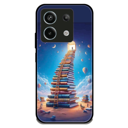 Book Tower Fantasy - Glossy Metal Silicone Case For Redmi Models