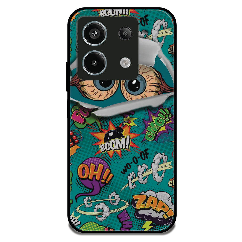 Comic Pop Eyes - Glossy Metal Silicone Case for Redmi Note 13 Pro 5G