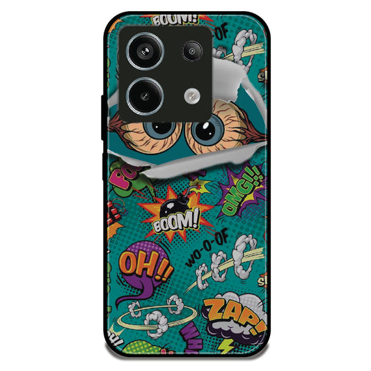 Comic Pop Eyes - Glossy Metal Silicone Case for Redmi Note 13 Pro 5G