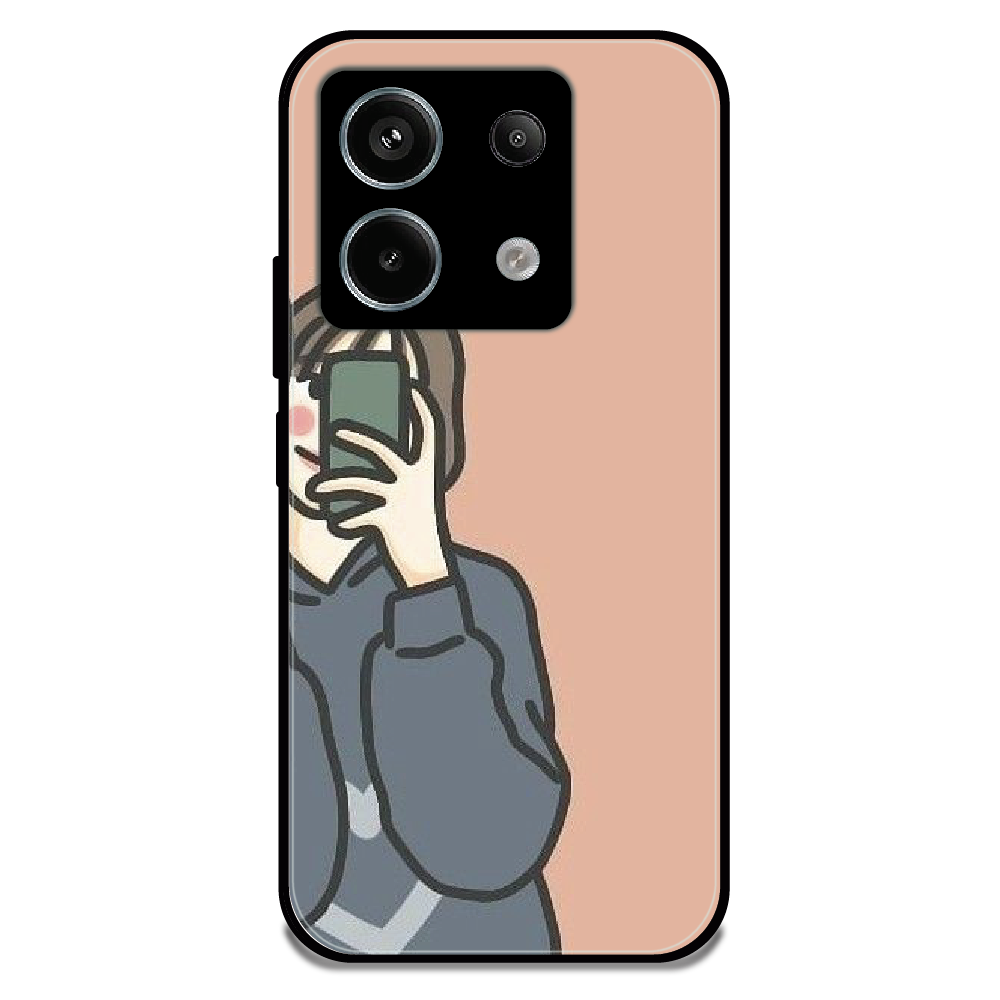 Couple Case Girl - Glossy Metal Silicone Case For Redmi Models
