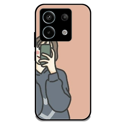 Couple Case Girl - Glossy Metal Silicone Case For Redmi Models