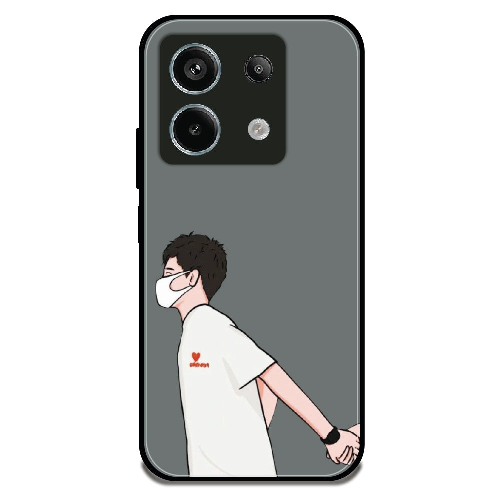 Couple Holding Hand Boy - Glossy Metal Silicone Case For Redmi Models