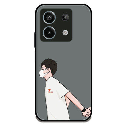 Couple Holding Hand Boy - Glossy Metal Silicone Case For Redmi Models