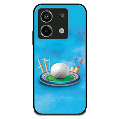 Cricket Wicket Splash - Glossy Metal Silicone Case For Redmi Models