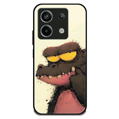 Crocodile Sketch - Glossy Metal Silicone Case For Redmi Models