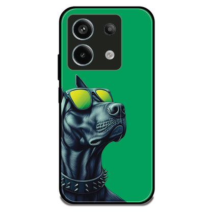 Dog With Sunglasses - Glossy Metal Silicone Case For Redmi Models
