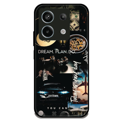 Dream Plan Collage - Glossy Metal Silicone Case For Redmi Models