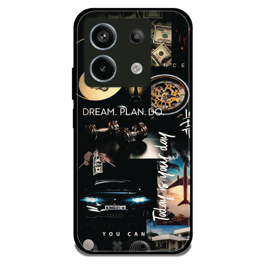 Dream Plan Collage - Glossy Metal Silicone Case for Redmi Note 13 Pro 5G