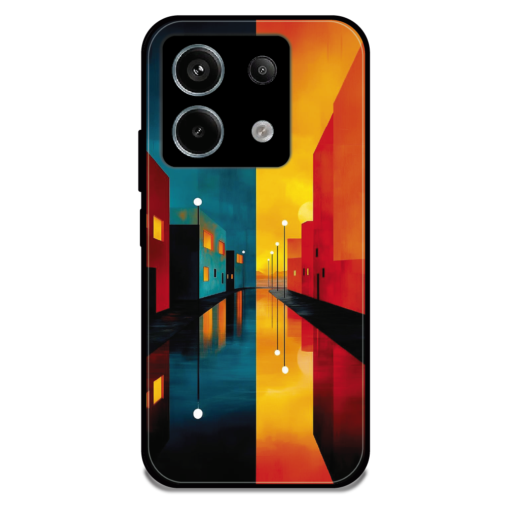 Dual Tone City Street - Glossy Metal Silicone Case For Redmi Models