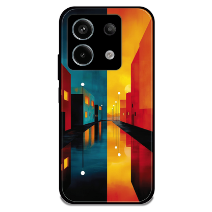 Dual Tone City Street - Glossy Metal Silicone Case For Redmi Models