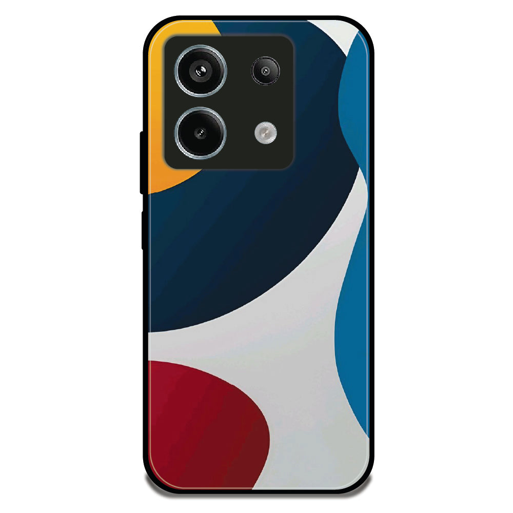 Flowing Shapes - Glossy Metal Silicone Case For Redmi Models