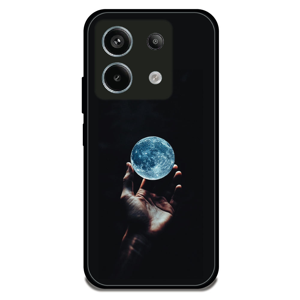 Glowing Moon in Hand - Glossy Metal Silicone Case For Redmi Models