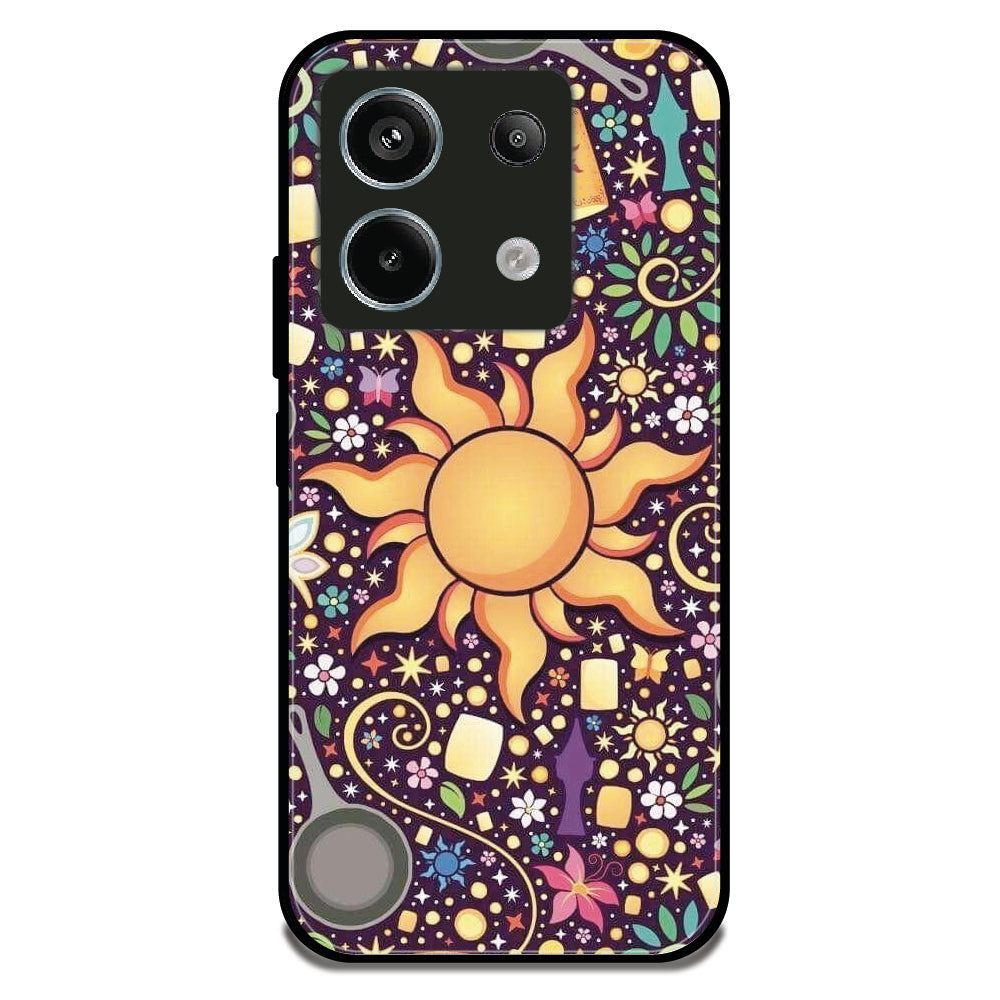 Golden Sun Pattern - Glossy Metal Silicone Case For Redmi Models