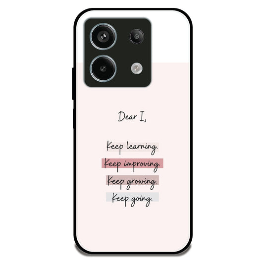 Keep Going Quote - Glossy Metal Silicone Case for Redmi Note 13 Pro 5G