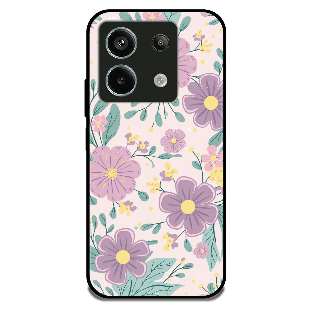 Lavender Flower Garden - Glossy Metal Silicone Case For Redmi Models