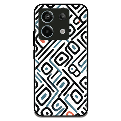 Maze Line Pattern - Glossy Metal Silicone Case For Redmi Models