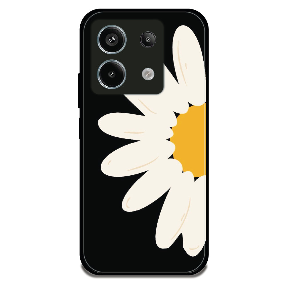 Minimal Half Daisy - Glossy Metal Silicone Case for Redmi Note 13 Pro 5G