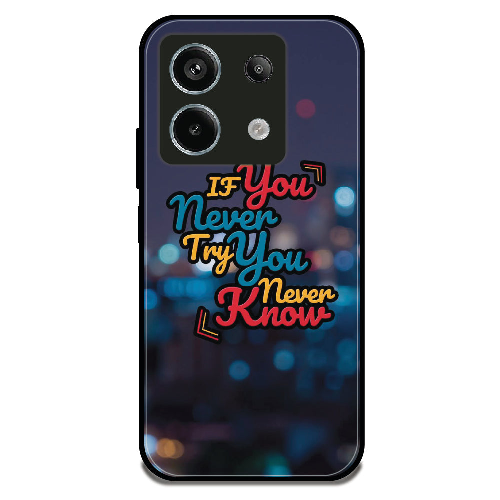 Never Try Never Know - Glossy Metal Silicone Case For Redmi Models