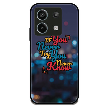 Never Try Never Know - Glossy Metal Silicone Case For Redmi Models