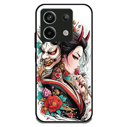 Oni Geisha Portrait - Glossy Metal Silicone Case For Redmi Models