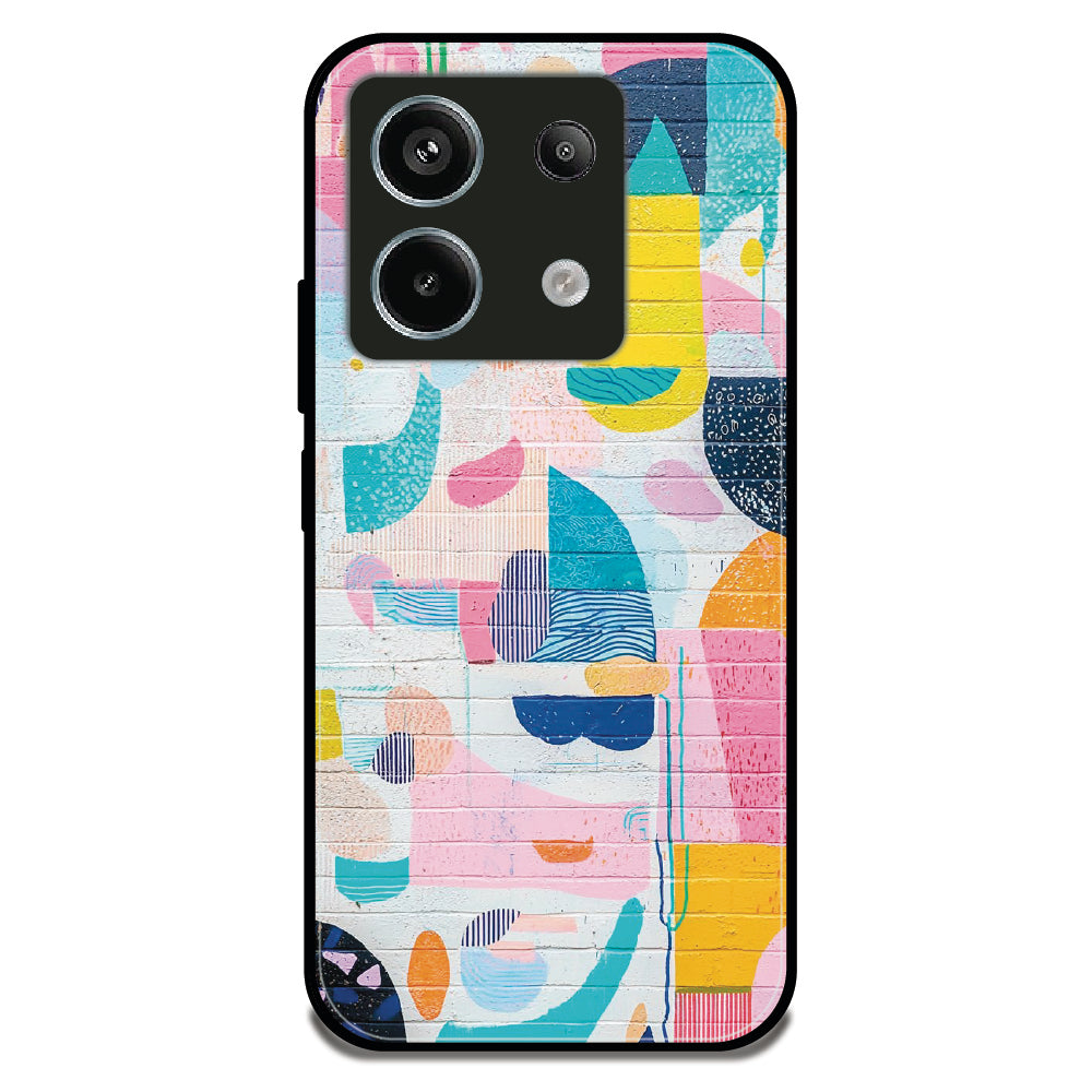 Painted Abstract Wall - Glossy Metal Silicone Case For Redmi Models
