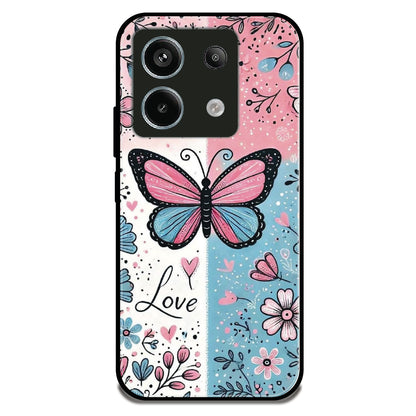 Pastel Love Butterfly - Glossy Metal Silicone Case For Redmi Models