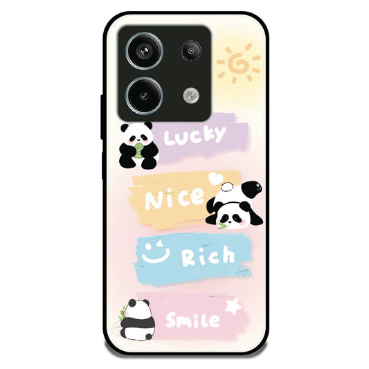 Pastel Panda Quotes - Glossy Metal Silicone Case for Redmi Note 13 Pro 5G