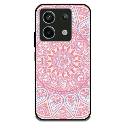 Pastel Pink Mandala - Glossy Metal Silicone Case For Redmi Models