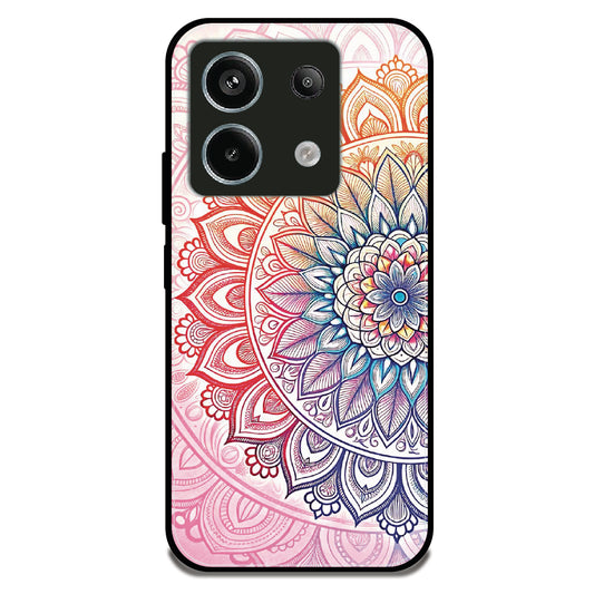 Rainbow Mandala Bloom - Glossy Metal Silicone Case for Redmi Note 13 Pro 5G
