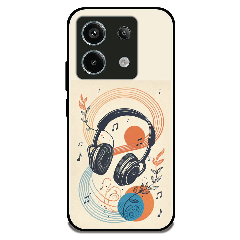 Retro Headphones - Glossy Metal Silicone Case For Redmi Models
