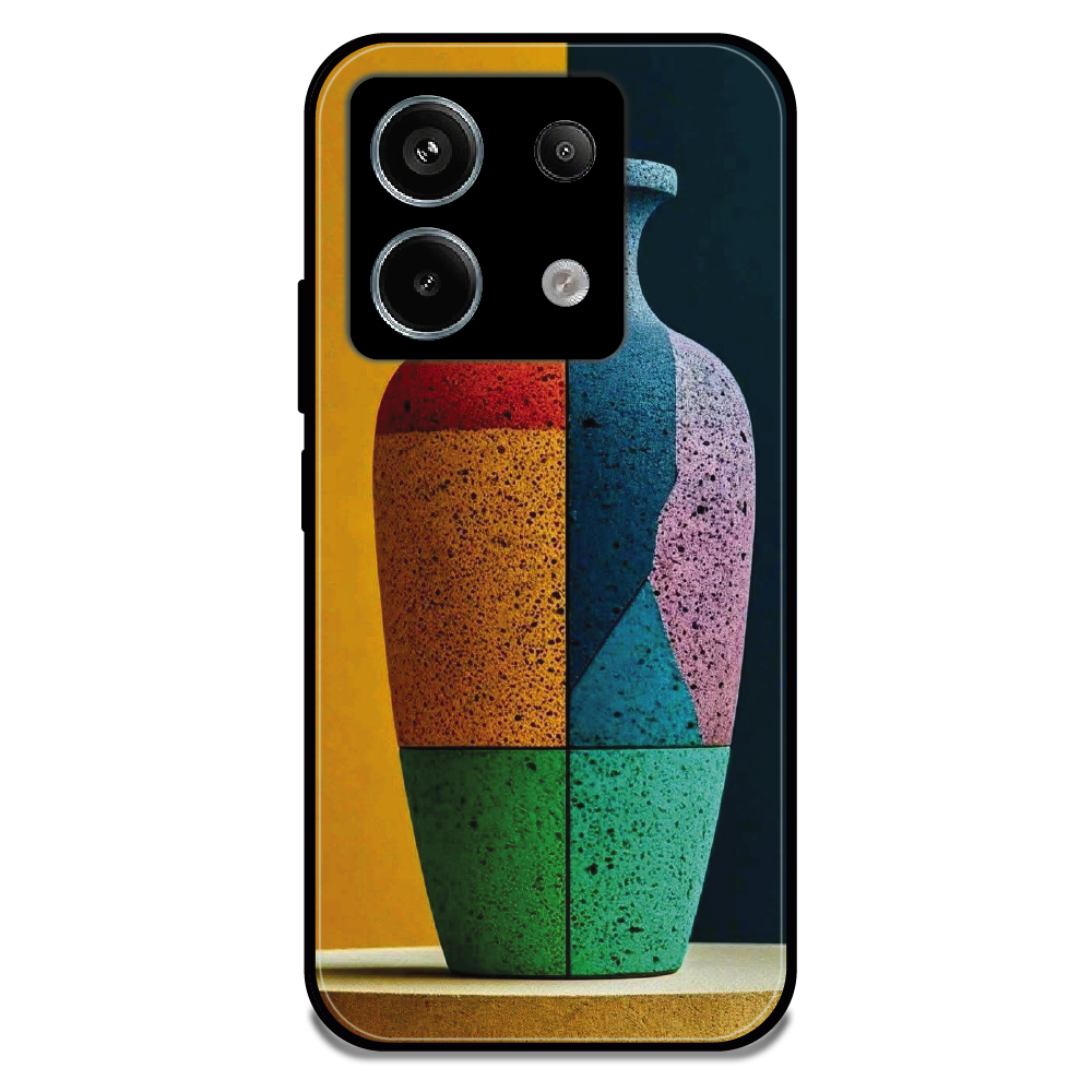 Split Color Vase - Glossy Metal Silicone Case For Redmi Models