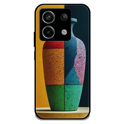 Split Color Vase - Glossy Metal Silicone Case For Redmi Models