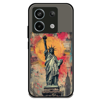 Statue of Liberty - Glossy Metal Silicone Case For Redmi Models